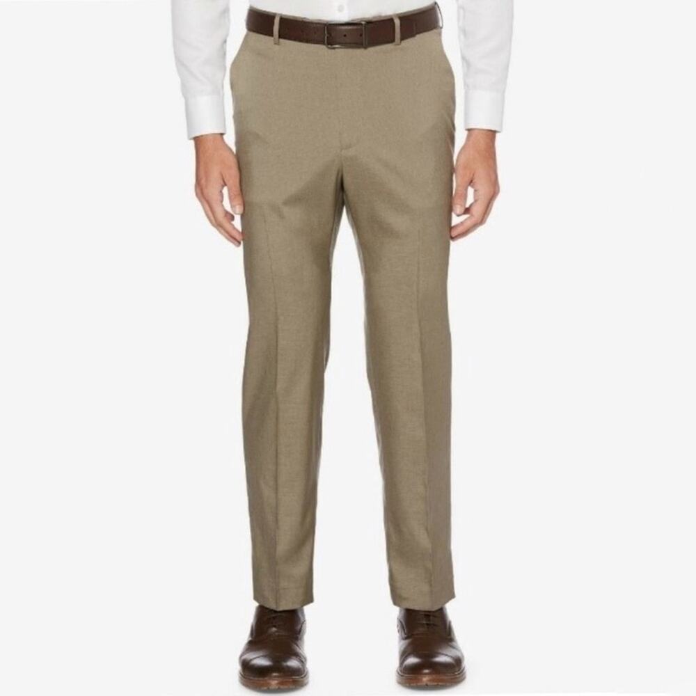 Perry Ellis Portfolio Tan Classic Fit Slacks Sz 40x32